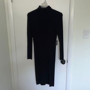 Black long sleeve knit dress